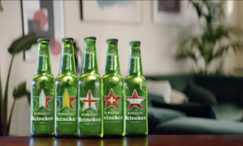 Heineken flesjes met landen erop voor EK2020